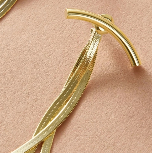 *Audrey* Bar and Chain Earrings - Picture 6 of 6